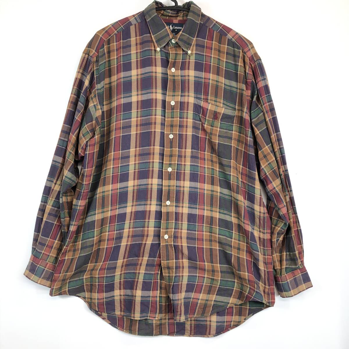 Ralph Lauren ラルフローレン 長袖ボタンダウンシャツ チェック柄 Mサイズ BLAIRE拍卖