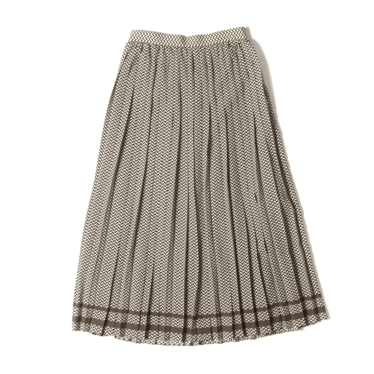 【美品】theory luxe セオリーリュクス スカート ブラウン ベージュ サイズ:38 | パネルプリント プリーツ ロングスカート拍卖