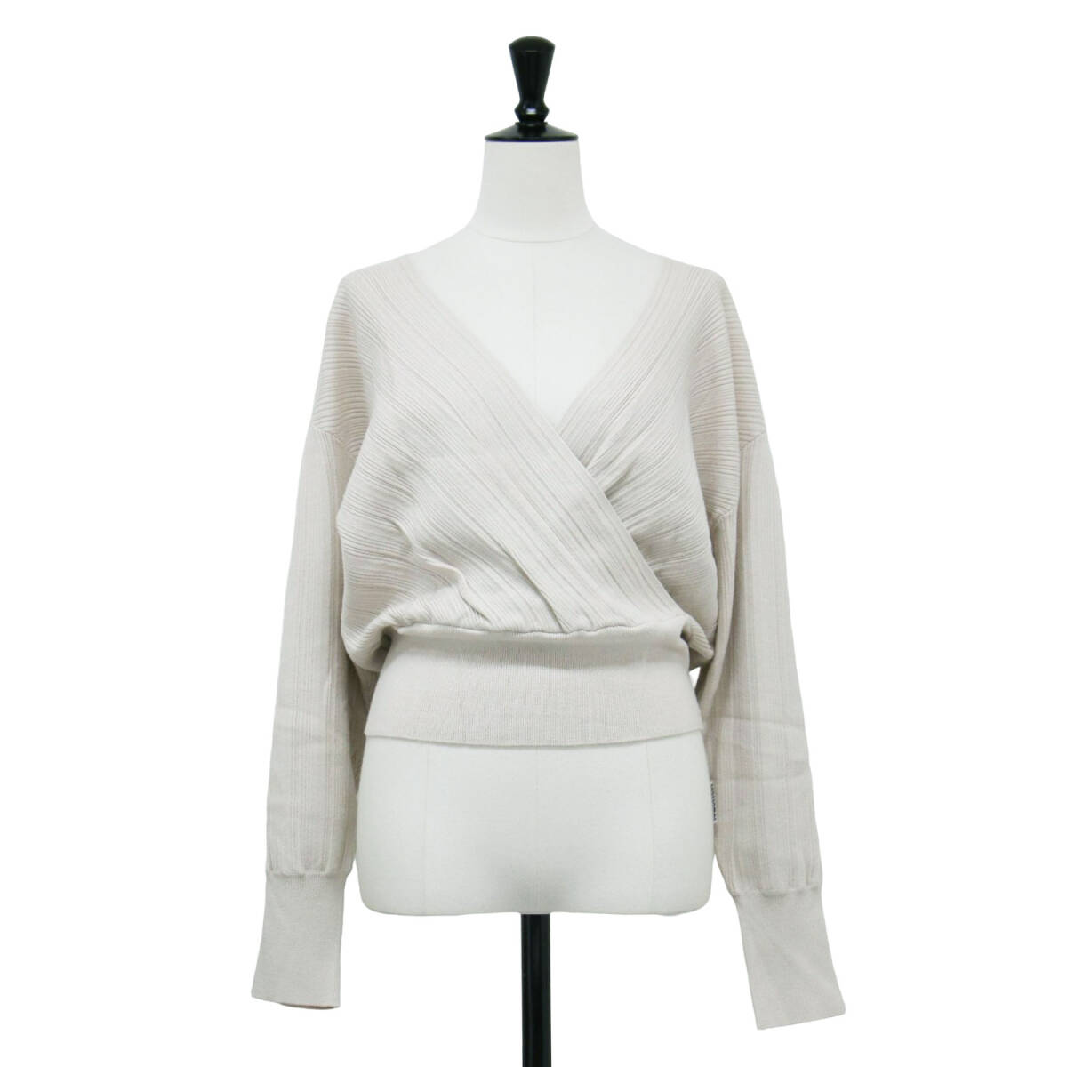 FRAY I.D フレイアイ・ディー ニット ベージュ サイズ:FREE | 23秋冬 カシュクール ランダム リブニット | プルオーバー カシミヤ拍卖