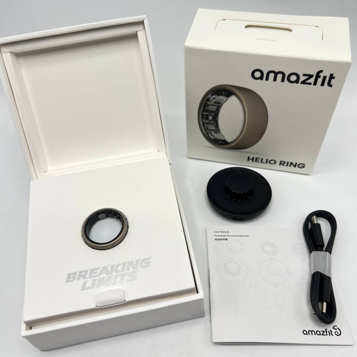 【美品】Amazfit Helio Ring US12 チタン スマートリング アマズフィット ヘリオ リング 本体拍卖