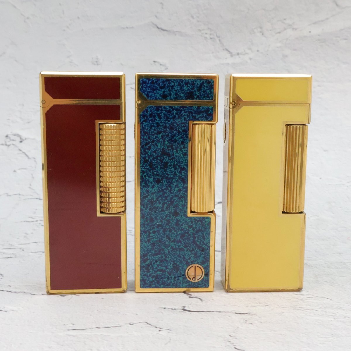 ダンヒル ライター 3点 ブルー イエロー ボルドーラッカー ※火花未確認◆おたからや【S-LI02799】拍卖