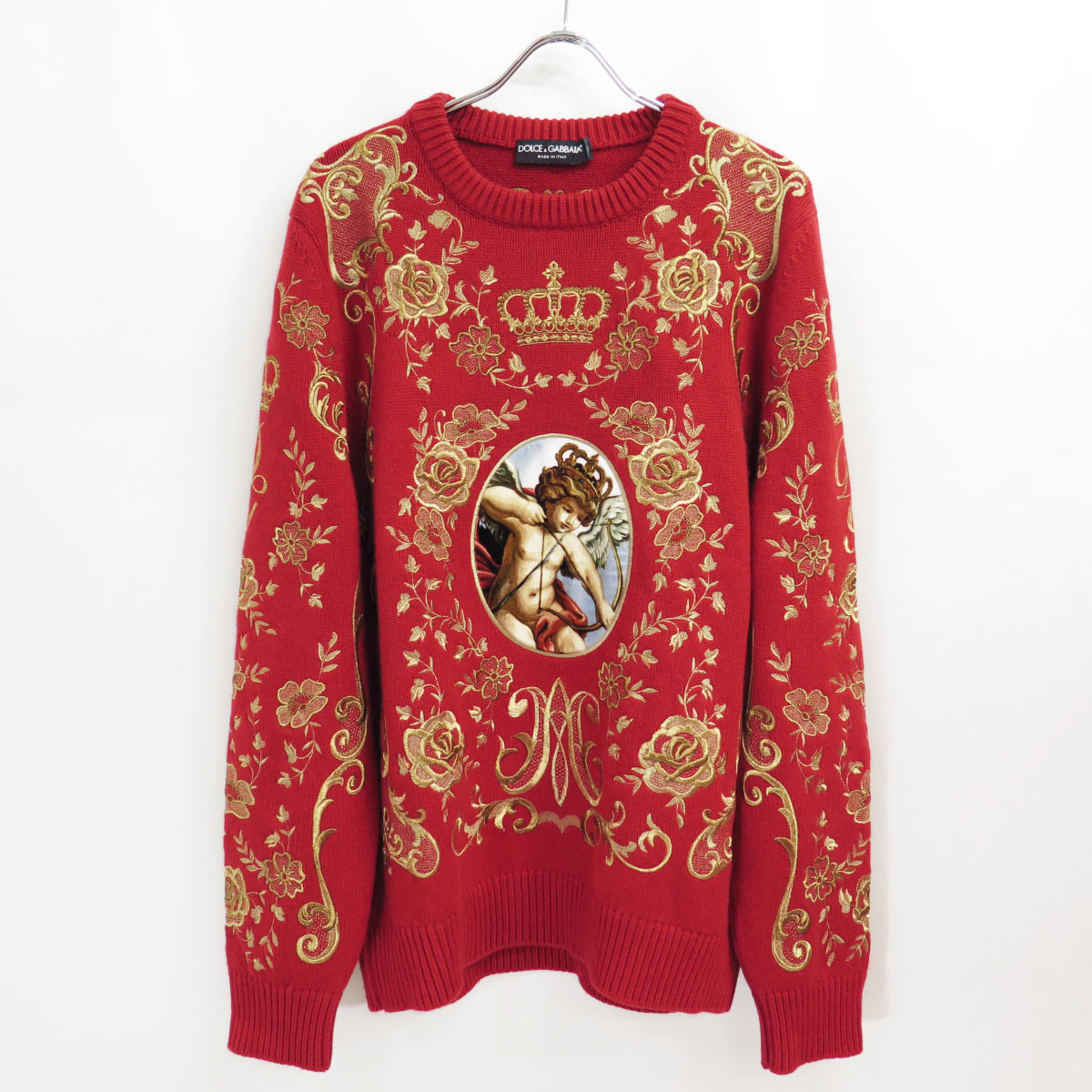 2018 DOLCE&GABBANA ANGEL PATCH BAROQUE EMBROIDERED CASHMERE KNIT SWEATER 54 ドルチェ&ガッバーナ バロック 刺繍 カシミヤ 100% ニット拍卖