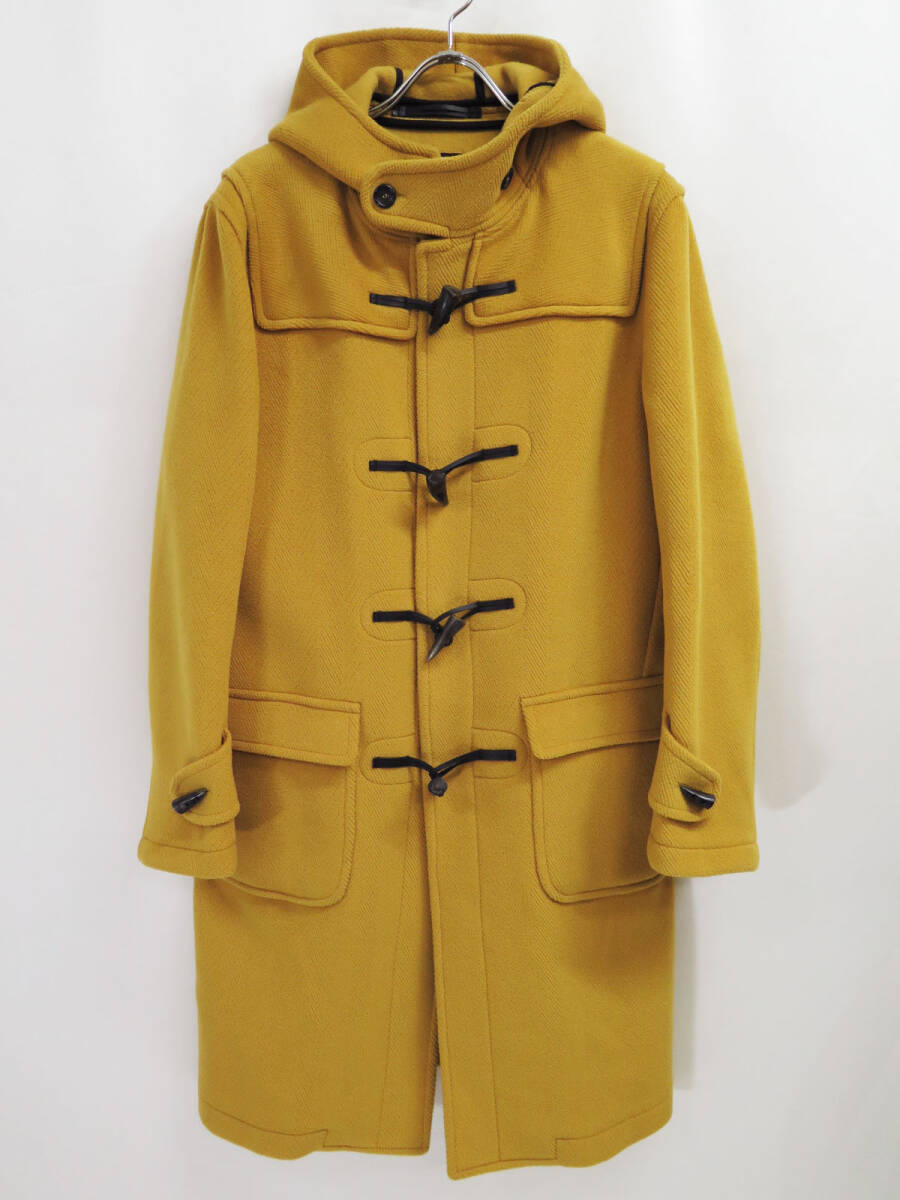 英国製 00s GRENFELL MOORE BROOK WOOL HERRINGBONE DUFFLE COAT MUSTARD MEN'S 38 グレンフェル ムーアブルック ウール ダッフル コート拍卖