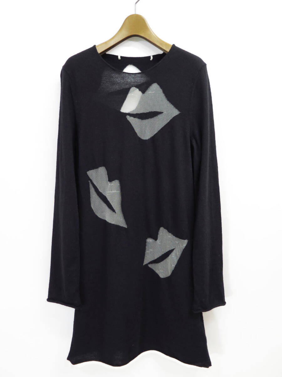 2008 COMME des GARCONS MESH SHEER LIPS KNIT DRESS ARCHIVE コムデギャルソン シアー シースルー リップス ニット ワンピース アーカイブ拍卖