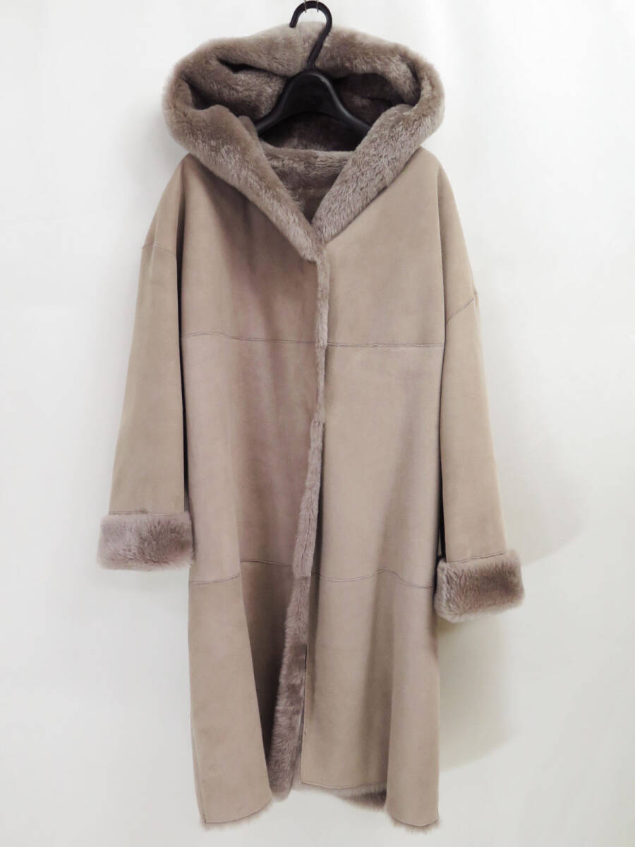 ARTICO SHEARLING LAMB MOUTON LEATHER HOODED COAT 42 アルティコ リアル ムートン ラム レザー フード コート イタリア 子羊革拍卖