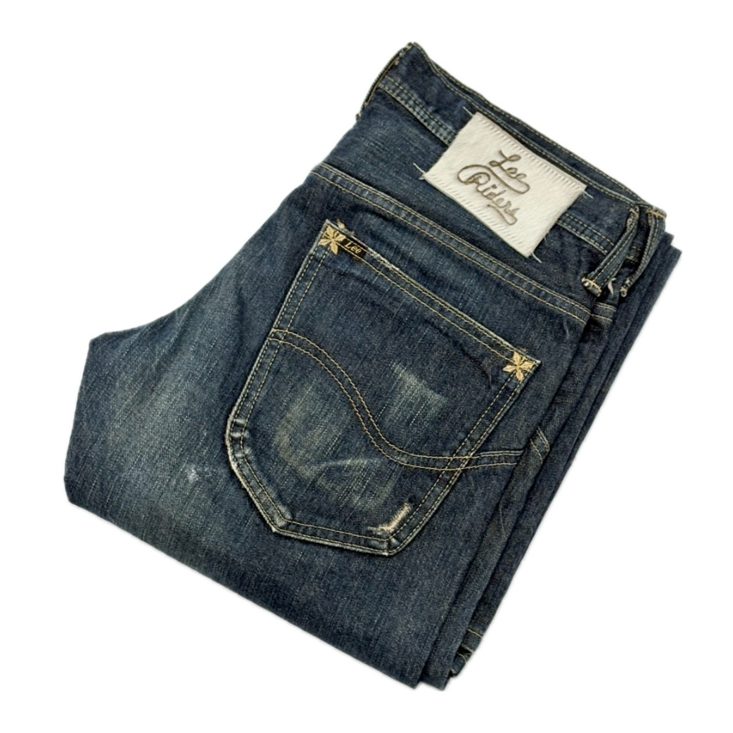 雰囲気◎ ユーズド加工 日本製 LEE リー 05902 ヘアオンハイド ブーツカット ローライズ デニム ジーンズ S/CR425拍卖