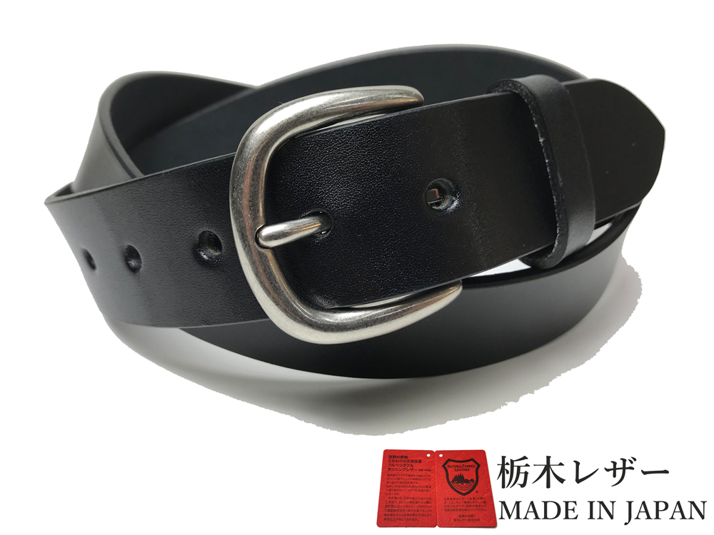 新品 栃木レザー ベルト 36インチ 固定サイズ 本革 牛革 メンズ 一枚革 レザー 日本製 黒 ブラック 国産 ム地 カジュアル 35mm W023BKS 90拍卖