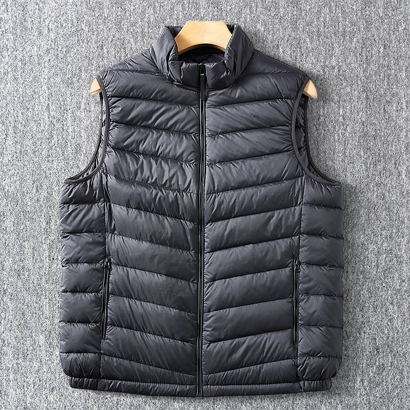 新品 DCKMANY ダウンベスト ノースリーブ 秋冬 キルティング ダウン90% スタンドカラー 防風 保温 メンズ 軽量 紳士服 黒 T8060-2XL拍卖