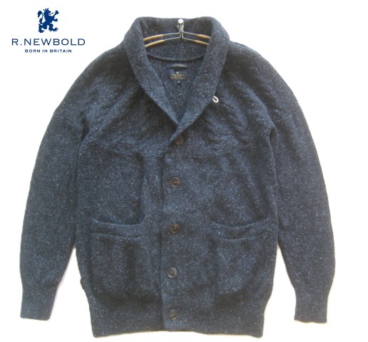 美品!!R.ニューボールド R.NEWBOLD*トグル付き ショールネック ウールニットカーディガン M ダークグレー ポールスミス Paul Smith拍卖