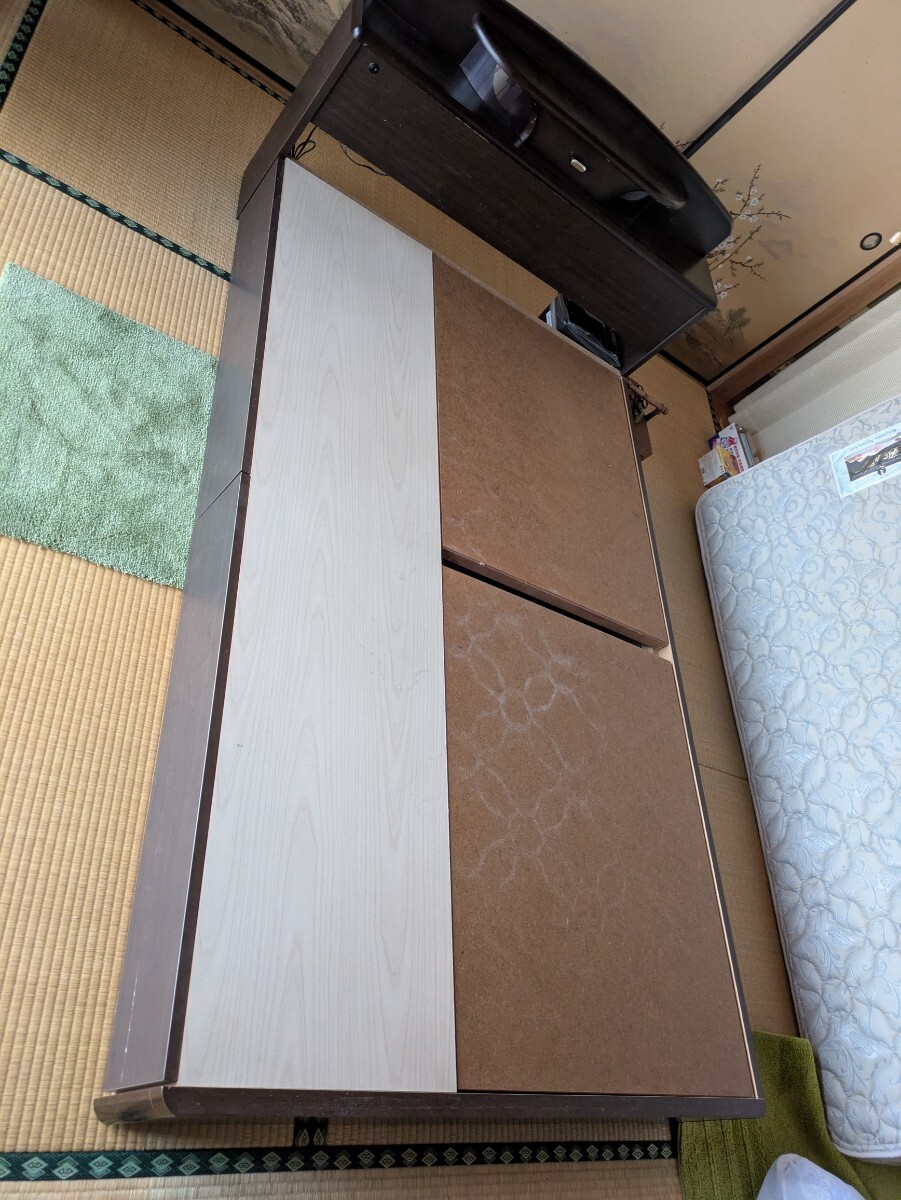 中古 ベッドフレーム セミダブル SD 引き出し 小物入れ ライト付き 手渡しのみ 埼玉拍卖