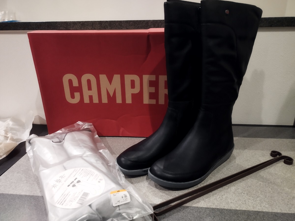 M11 CAMPER ロングブーツ レザー ブラック SIZE 38 24〜25cm 未使用品拍卖