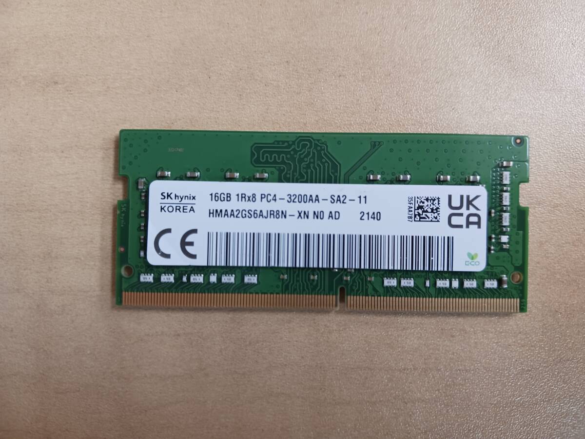 【中古メモリ】SK hynix 16GB 1R×8 PC4-3200AA×1枚拍卖