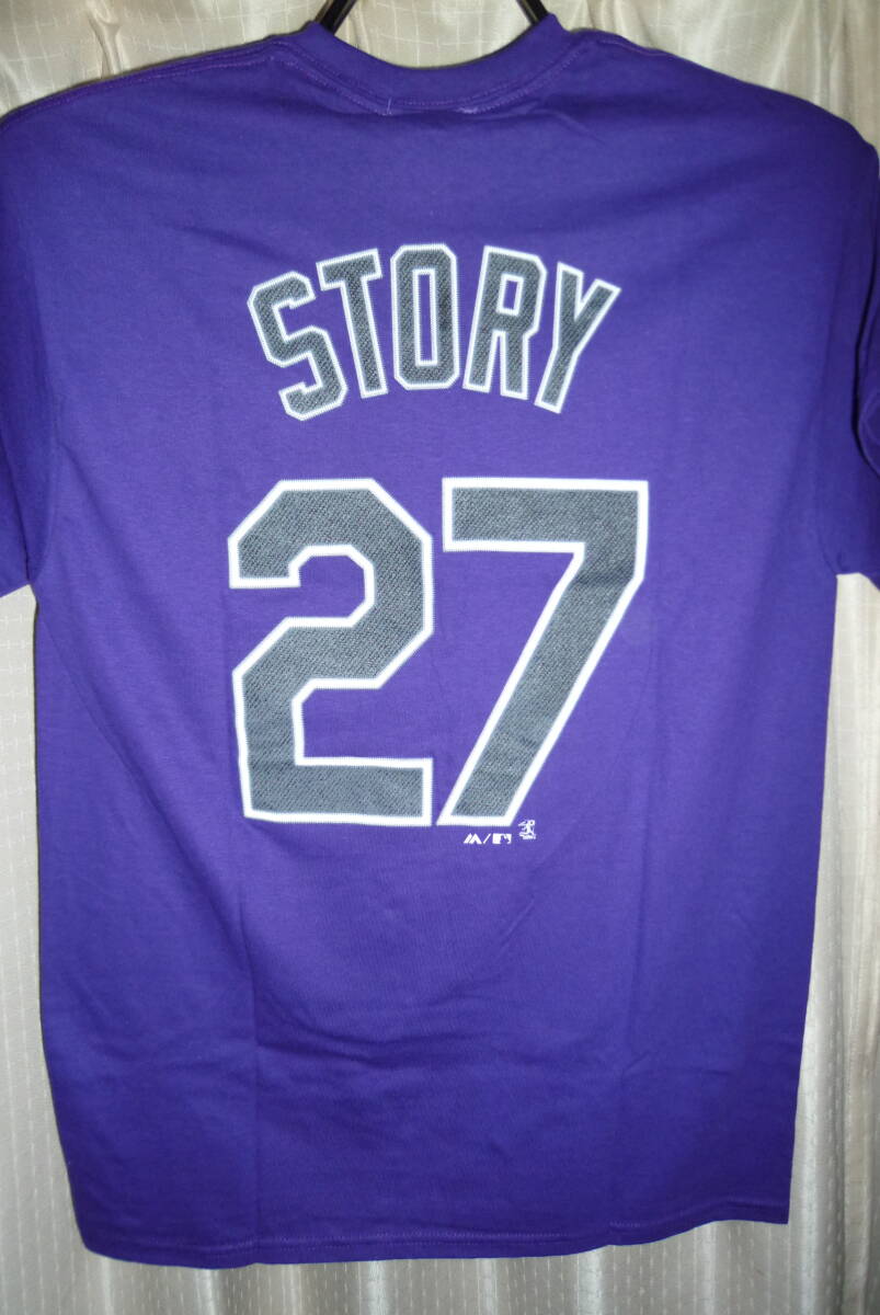 MLB コロラド・ロッキーズ #27 トレバー・ストーリー Tシャツ 新品未使用 タグ付き マジェスティック拍卖