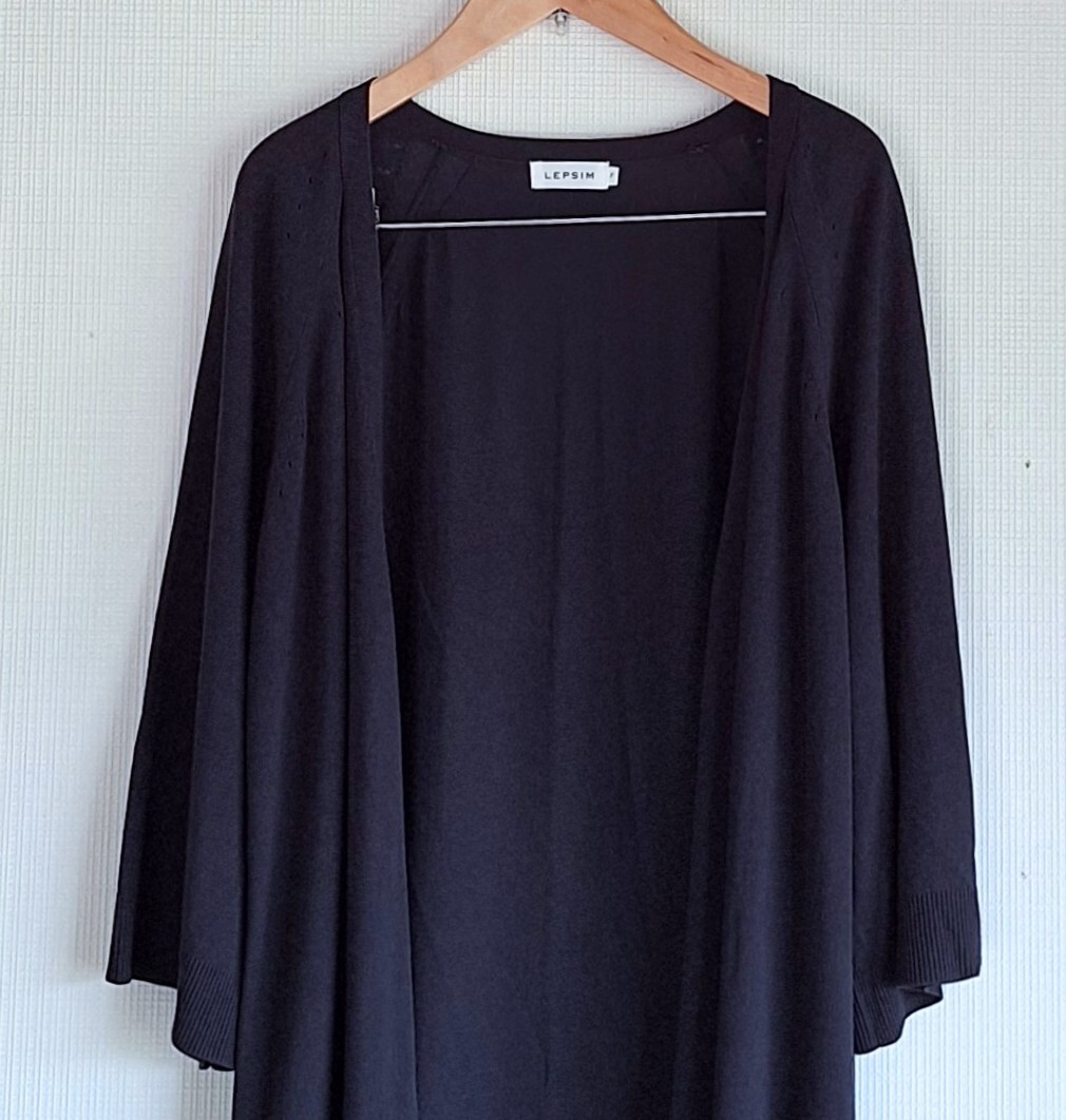 ★LEPSIM ロングカーディガン 六分袖 ネイビー サイズF★拍卖