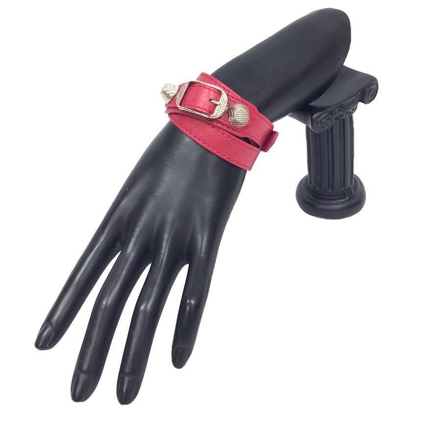 セール バレンシアガ BALENCIAGA ジャイアント ブレスレット バングル 男女兼用 236345 レザー ピンク アクセサリー aq7201 送料無料拍卖