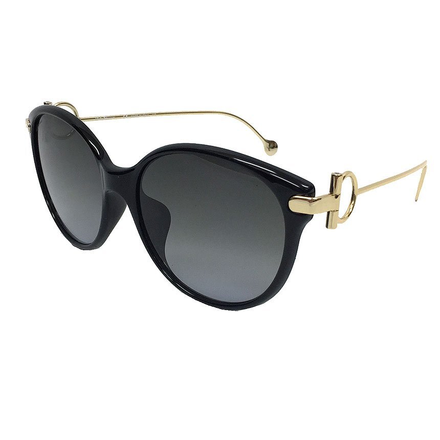 セール Salvatore Ferragamo フェラガモ サングラス SF919SA ガンチーニ フォックス ブラック×ゴールド 未使用 送料無料 aq3863拍卖