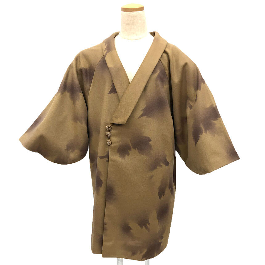 京やM458 着物コート 和装冬コート ウール ラグラン袖 へちま衿 キャメルブラウン フォーマル カジュアル兼用 美品拍卖