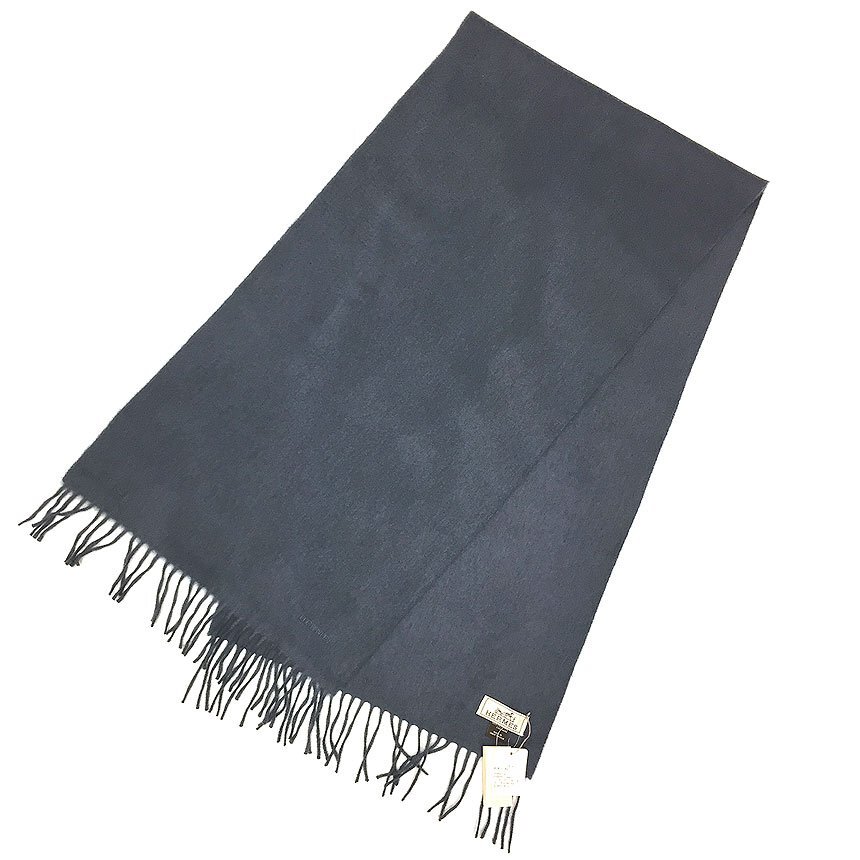 送料無料 セール HERMES エルメス マフラー ECHARPE TISSEE カシミヤ ブルーグレー ストール ショール 新品 aq9415拍卖