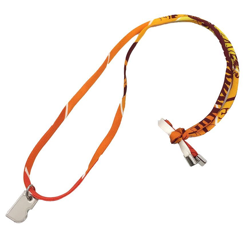 送料無料 HERMES エルメス トゥールビヨン ネックレス Camail カマイユ 馬 チョーカー ストラップ ネックレス シルク aq10983拍卖