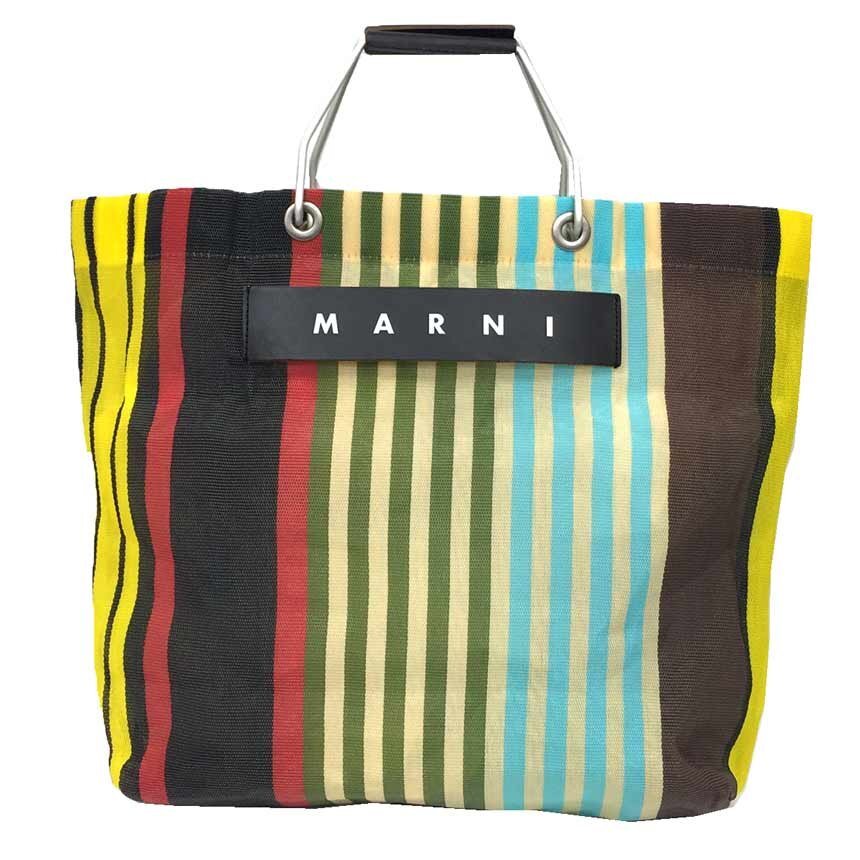 MARNI マルニ フラワー カフェ バッグ ストライプ トートバッグ SHMHR08A01 TN296 STY50 WHITE+SUN aq11583拍卖
