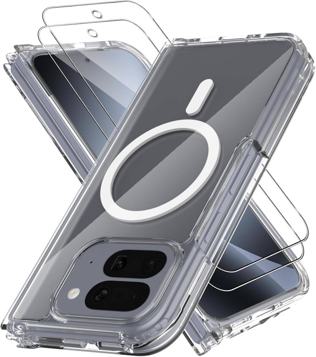 【1+2セット】 For Google Pixel 10 Pro Fold ケース 2枚ガラスフィルム付き カバー 【MagSafe対応】拍卖