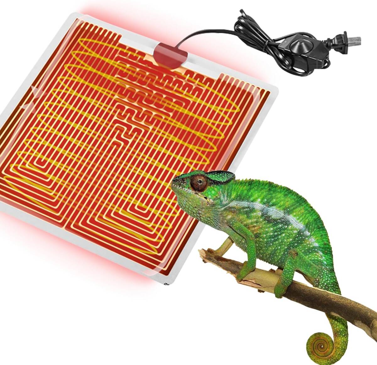 パネルヒーター 爬虫類ヒーター マット ヒーティング 温度調整 0-50℃ 保温 温度可変式 W5 15×14cm拍卖