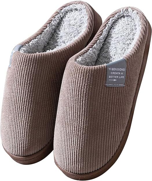 スリッパ ルームシューズ 室内履き 滑り止め 冬用スリッパ あったか 防寒 静音(ブラウン色: サイズ:25cm~25.5cm)拍卖