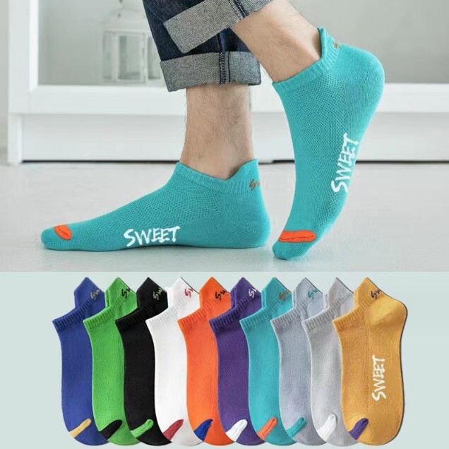 【10足10色組】靴下 メンズ 24-27cm 綿 ソックスセット くるぶしソックス 通気性 吸汗速乾拍卖