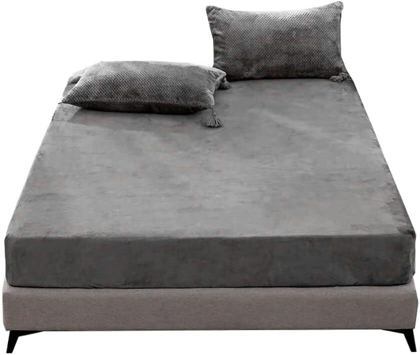 ボックスシーツ シングル 冬 あったか 極細マイクロファイバー 極暖 吸湿発熱 マチ30cm 100×200cm グレー拍卖