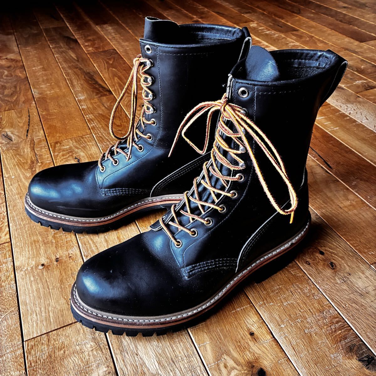 PT91 REDWING 2218 ロガーブーツ 美中古 11.5D レッドウィング ブラック RED WING レッドウイング拍卖