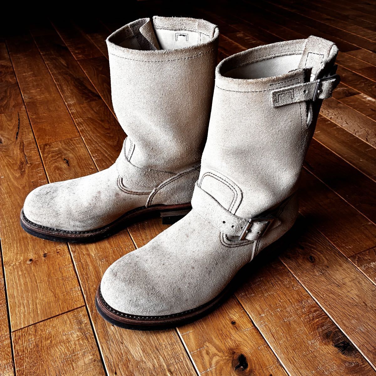 2010's RedWing 8268 エンジニアブーツ 中古 9.5D 27.5cm レッドウィング RED WING USA製 ベージュ スウェード拍卖