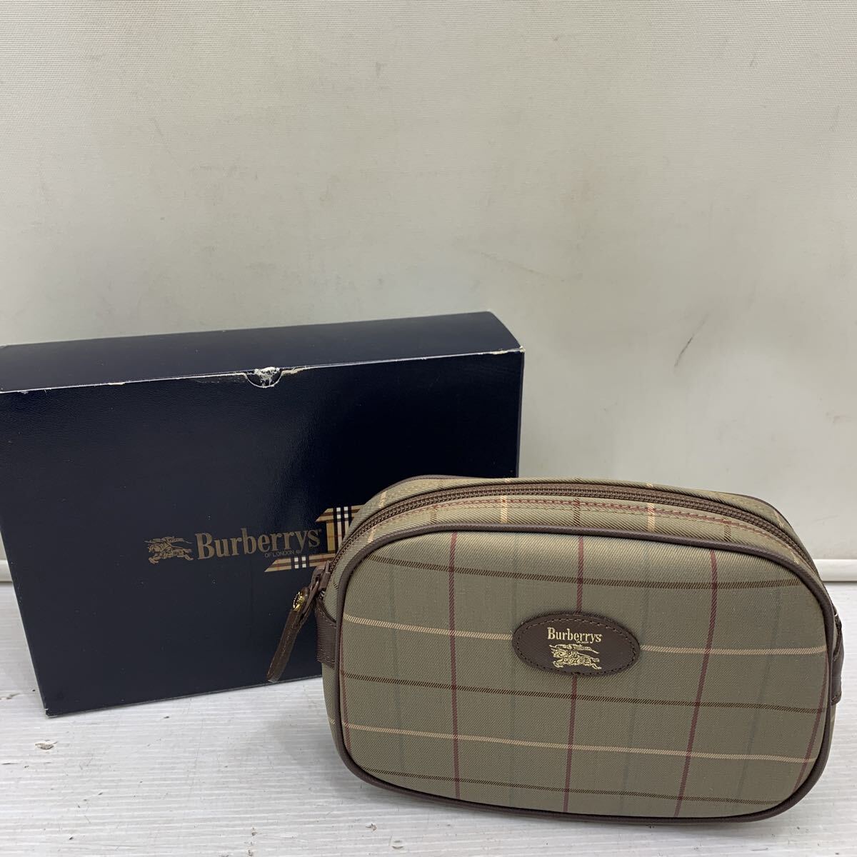 I☆美品☆バーバリー BURBERRY セカンドバッグ クラッチバッグ Burberrys ノバチェック ポーチ ヴィンテージ ブラウン バーバリーズ 鞄拍卖