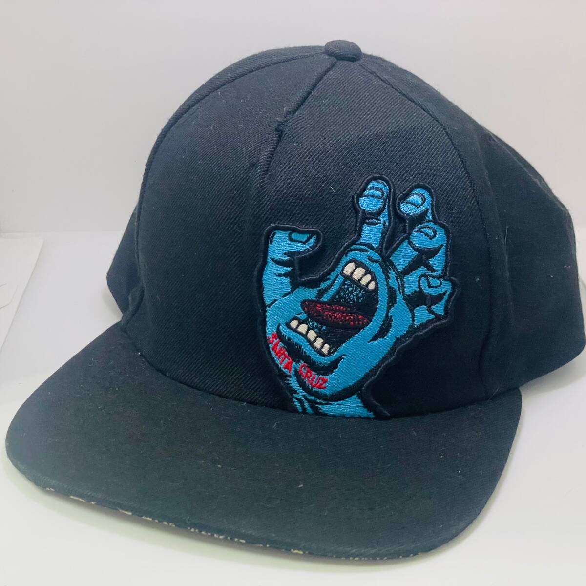 中古品 SANTA CRUZ サンタクルーズ スクリーミングハンド ブラック キャップ フリーサイズ拍卖