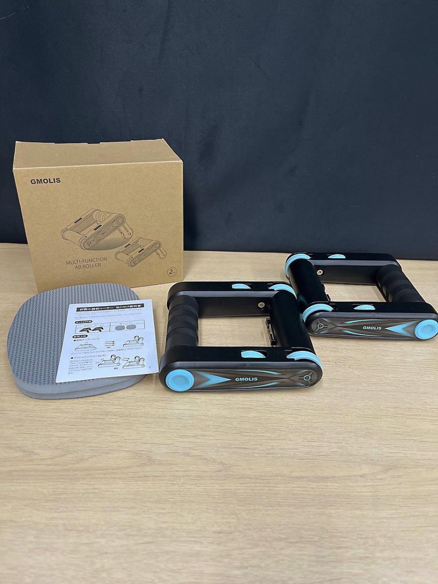 腹筋ローラー GMOLIS 折り畳み式 マット付き 組み立て不要 5秒収納 静音 8輪 安定感拔群 耐荷重200kg拍卖