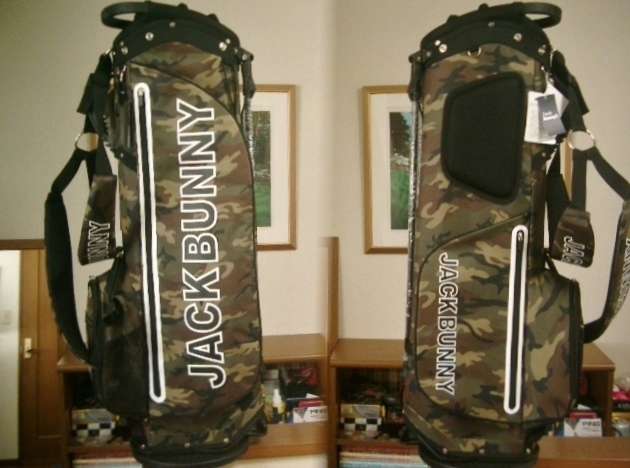 未使用 ジャックバニー ユニセックス 取っ手付 カモフラージュ 迷彩色 合繊 カーキー緑 スタンドバッグ拍卖