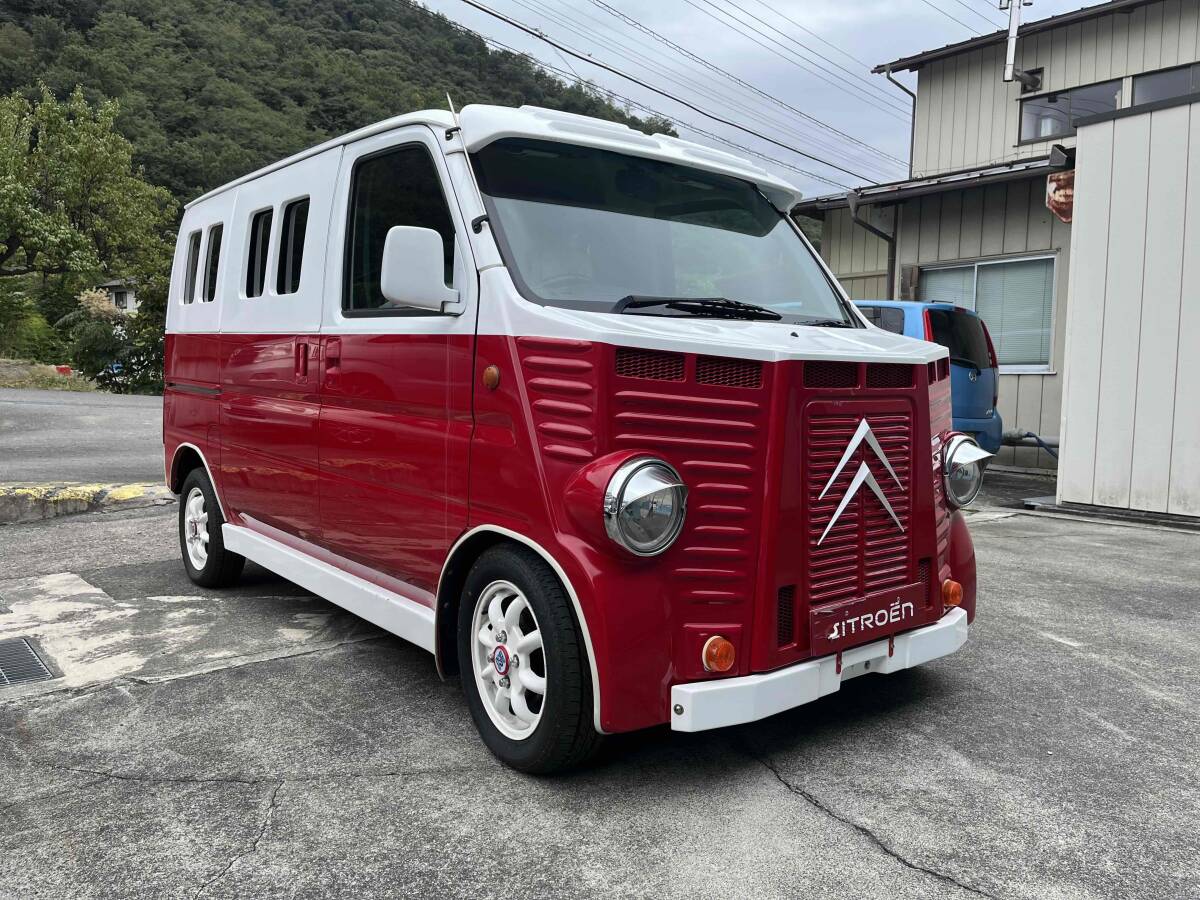 フレンチバス◆シトロエン仕様◆バモスホビオ◆型式GF-HM2◆ターボ◆4WD◆外装目立ちます◆内装キレイ拍卖