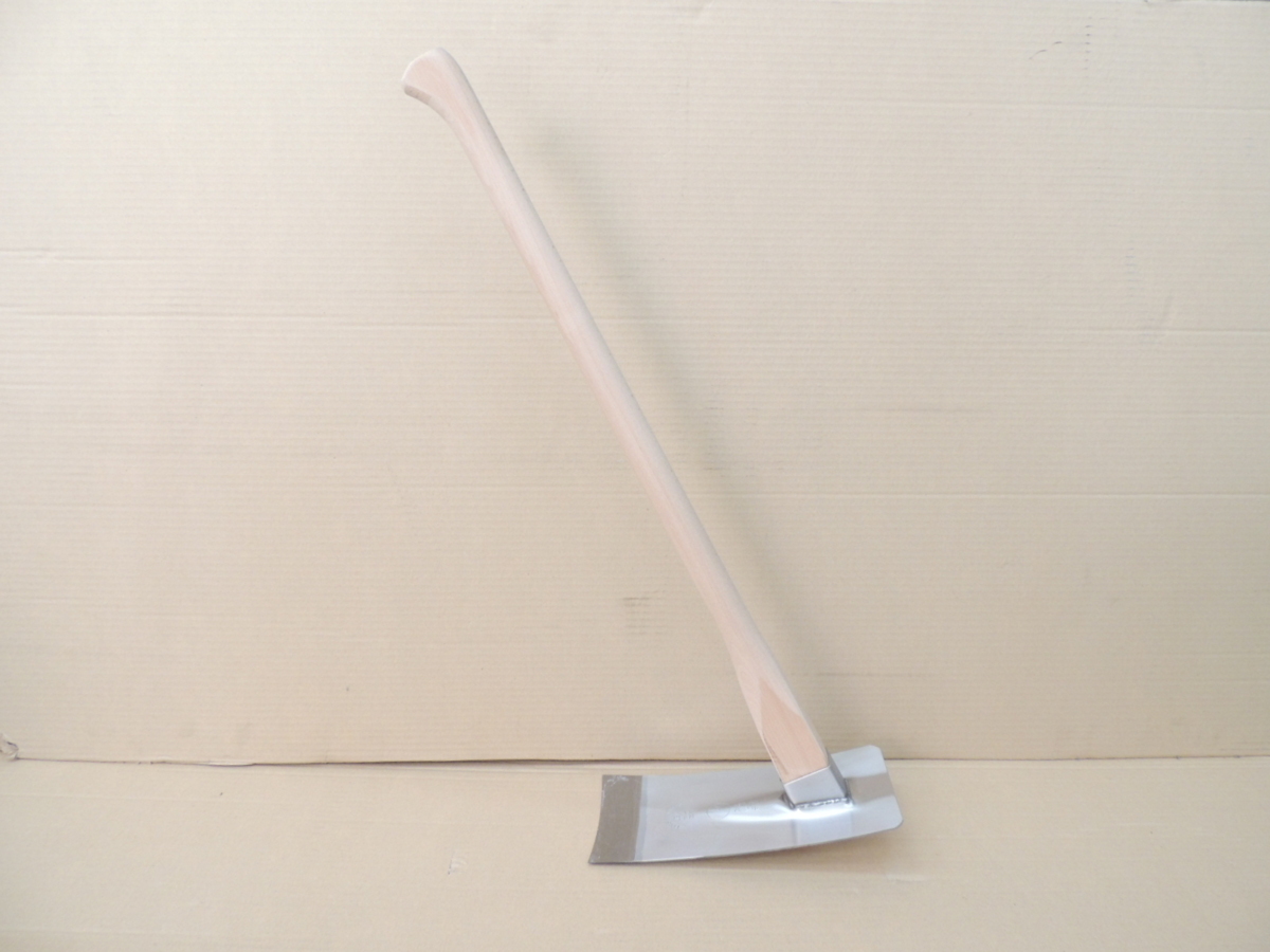 新潟県標準仕様 ステン平鍬 鋼付5.0寸アゴ付の柄付 園芸 ガーデニング拍卖