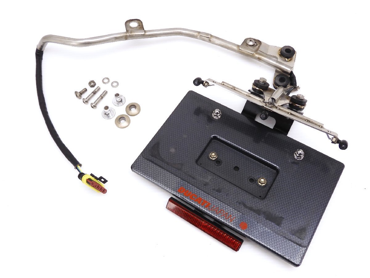 80@1063【評価A】 ドゥカティ 999 モノポスト 実動 純正 ナンバープレート ホルダー ステー セット ナンバー灯 付 DUCATI 749拍卖