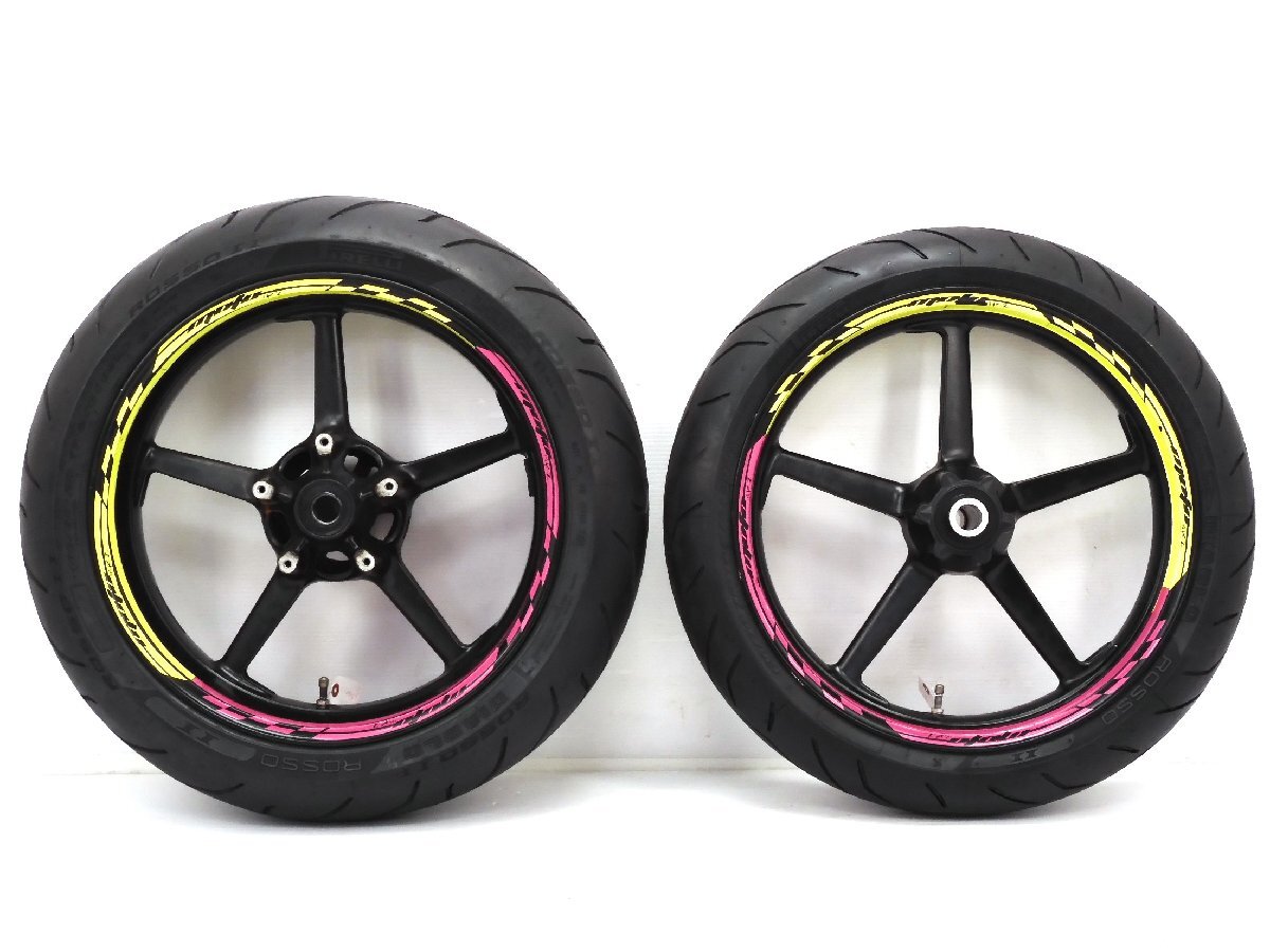 #@1046【評価A】 KTM 690 SUPERMOTO スーパーモト R 実動 純正 フロント リア ホイール 前後 セット 3.50x17 5.00x17 タイヤ 山3分拍卖