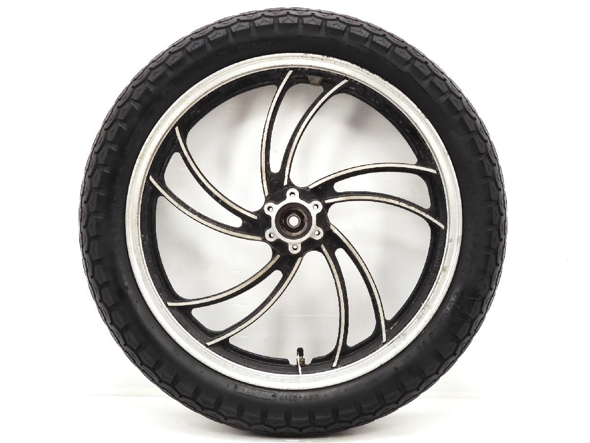 140@1057【評価A】 ヤマハ XV750E 5K0 当時物 実動 純正 フロント ホイール MT1.85×19 走行距離12,933km拍卖