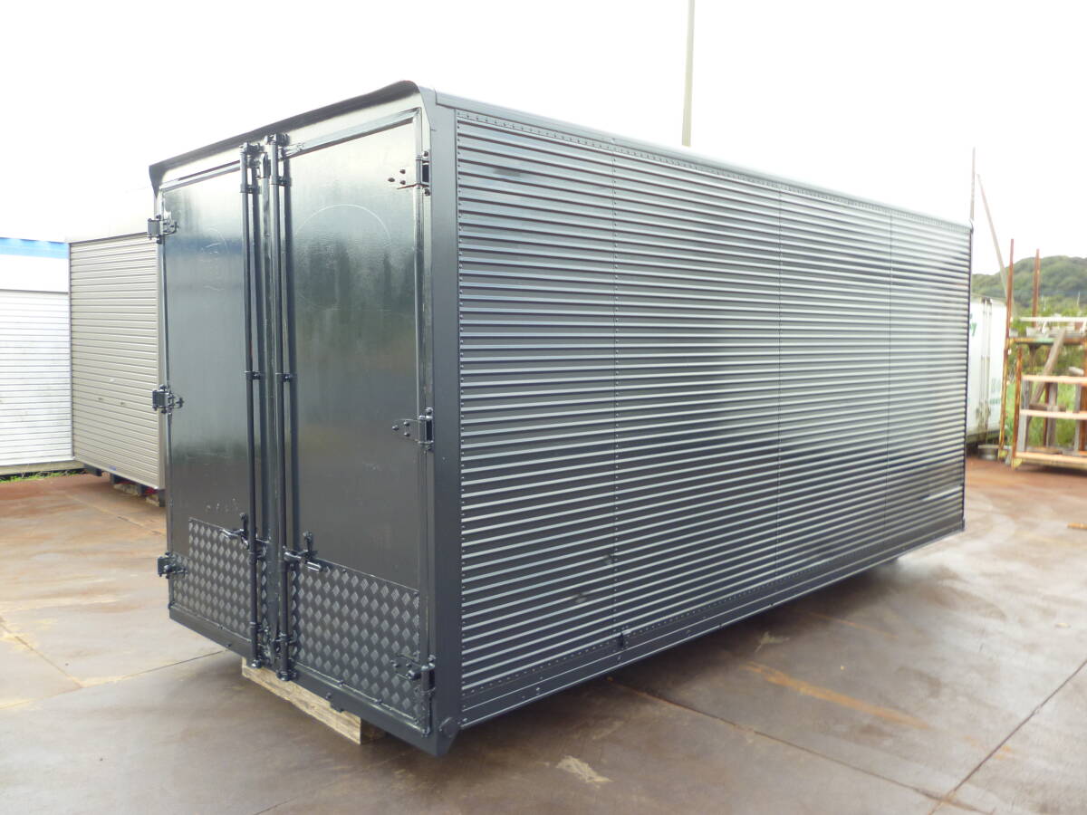 中古 アルミ.コンテナ  倉庫   外装ブラック 長さ 4580mm  バイクガレージ .箱. ハウス . 作業場. 物置、資材倉庫拍卖