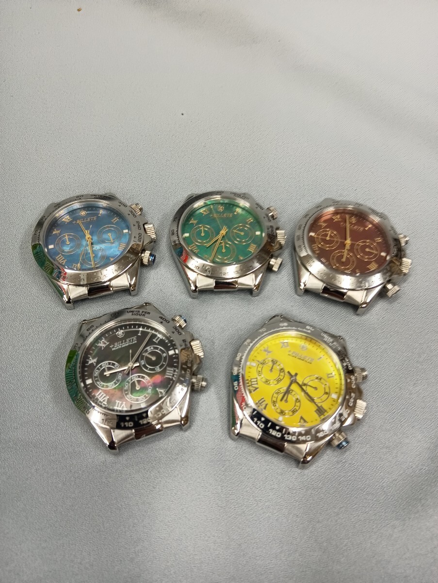 147 未使用品 クロノグラフ シェル 盤面 クォーツ ベルト無し 腕時計 まとめ 売り拍卖