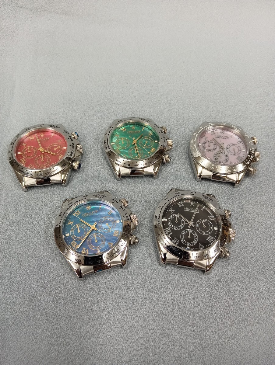 147 未使用品 クロノグラフ シェル 盤面 クォーツ ベルト無し 腕時計 まとめ 売り拍卖