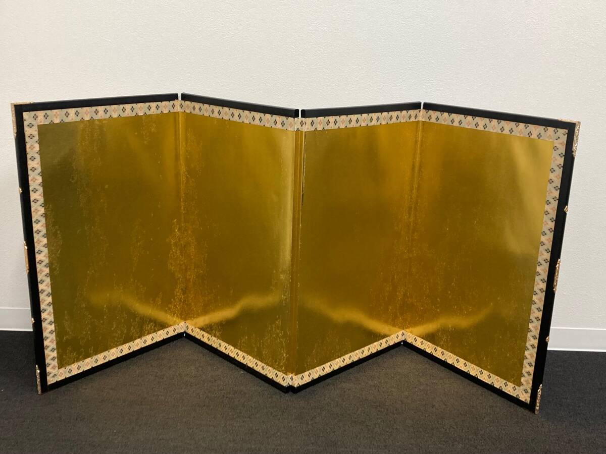 金屏風 五月人形 全長149×60㎝■5472拍卖