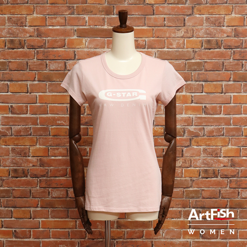 1円/春夏/G-STAR RAW/Mサイズ/半袖Tシャツ D15115-4107 ロゴ オーガニックコットン ジースターロウ 新品/ピンク/ky162/拍卖