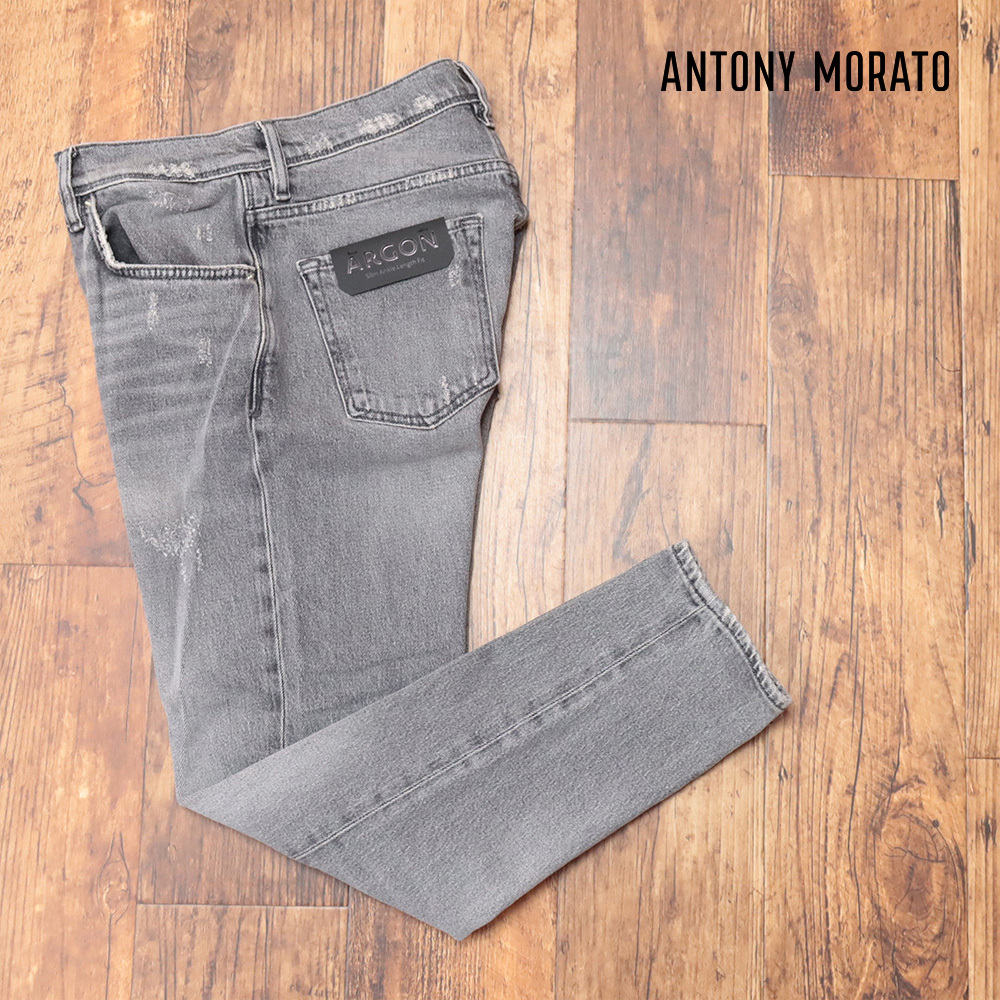 1円/ANTONY MORATO/32インチ/デニムパンツ アンクル丈 スリムフィット テーパード アントニーモラート 新品/グレー/ma224/拍卖