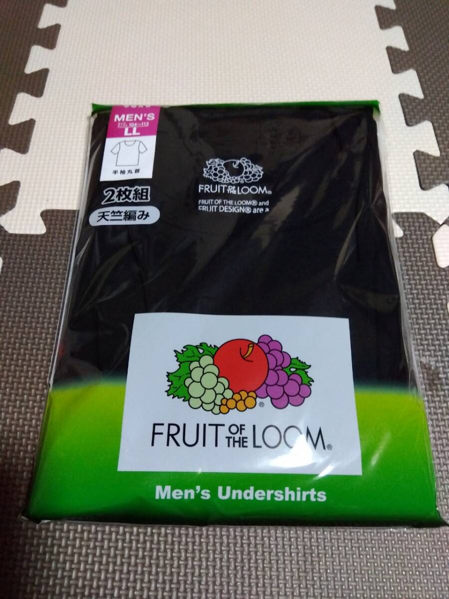 LL/2枚組/黒/新品/FRUIT OF THE LOOM フルーツオブザルーム/メンズ 天竺編み 丸首 Tシャツ XL アンダーウエア インナーウエア拍卖