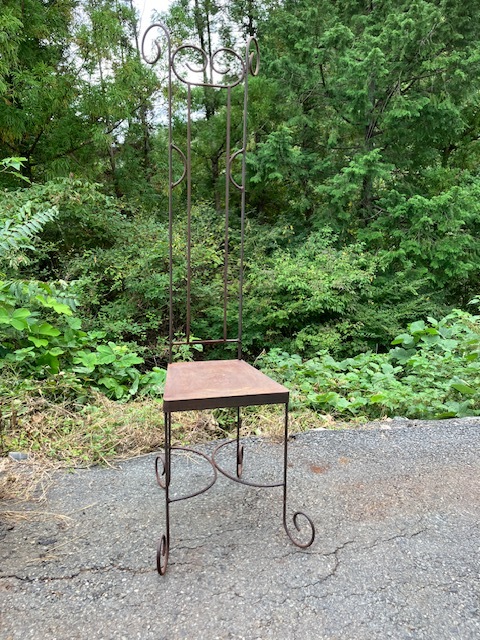 アンティークのアイアンチェアー★ビンテージ椅子★ヴィンテージイス★ディスプレイ★鉄製★オブジェ★アイアンスツール★4467182拍卖