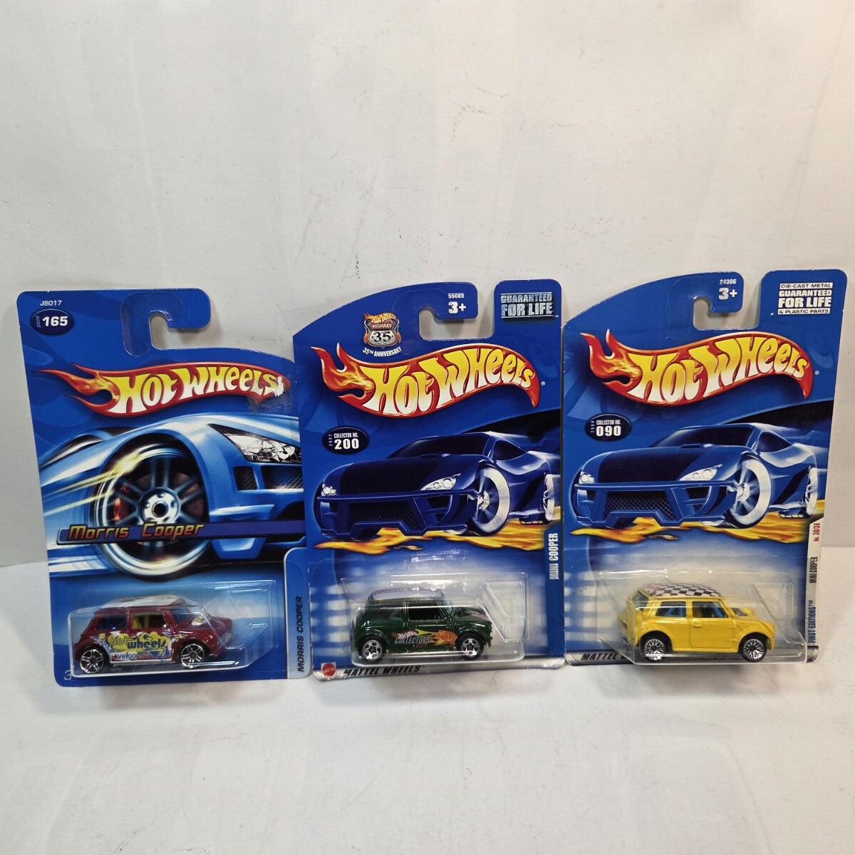 Hot wheels「MORRIS COOPER あずき色」「MINI COOPER 黄色」「 MINI COOPER 緑色」 3台セット 新品未使用 A703拍卖