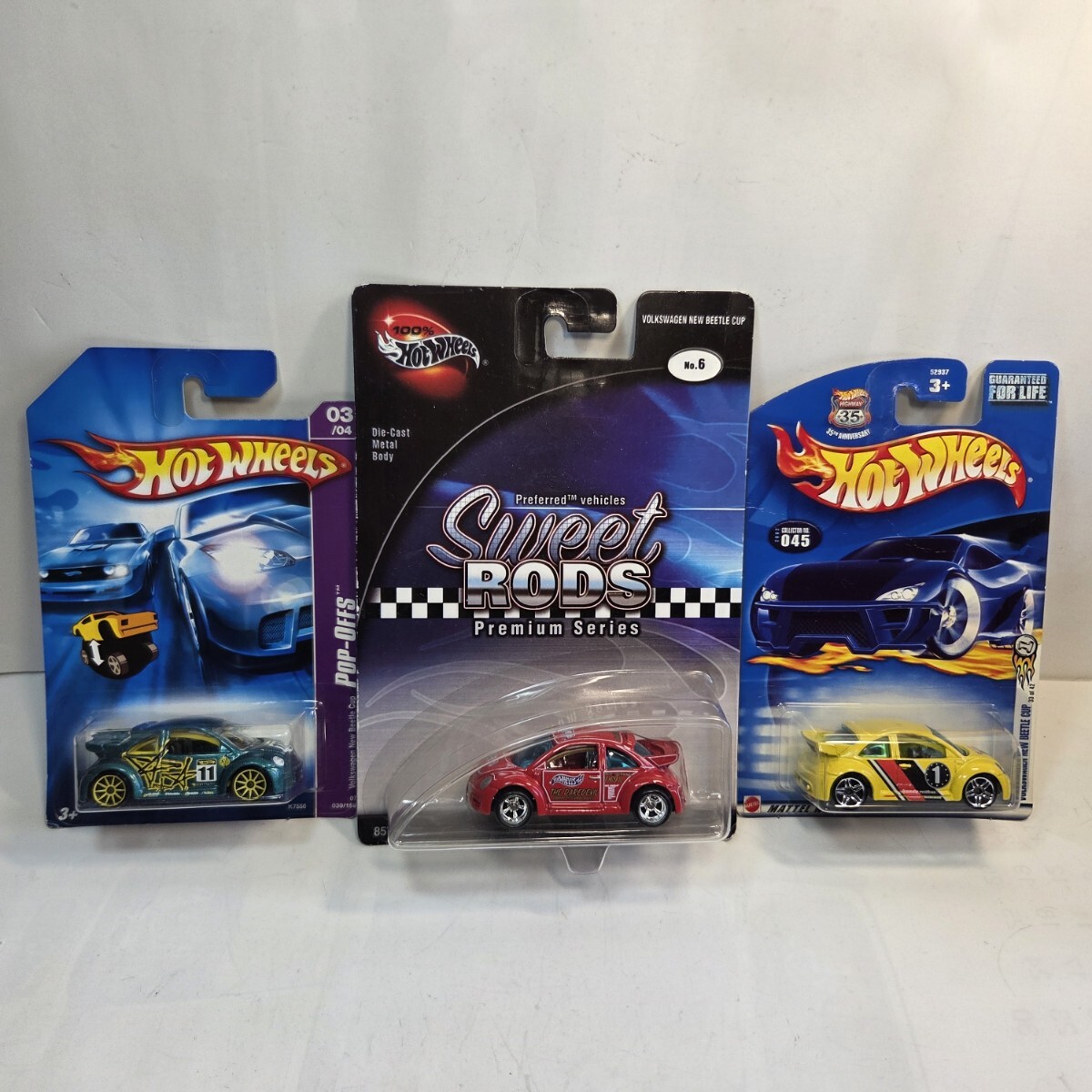 Hot wheels ホットウィール「VOLKS WAGEN NEW BEETLE CUP 」 3台セット 新品未使用 A759拍卖